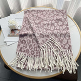 Super Soft Leopard Print Scarf Blanket Wrap - Free Size, Old Rose Pink image