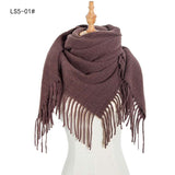 Solid Warm Warm Scarf  Tassel Square Shawl image 7