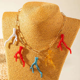 Multicolor Abstract Coral Charm Necklace image 1