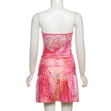 Tie-Dye Strapless Crop Top & Ruffled Mini Skirt Set image 6