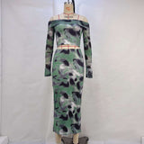 Camouflage Off-Shoulder Two-Piece Set image 2