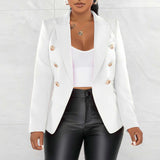 Casual Blazers Long Sleeve  Jacket - M, White image