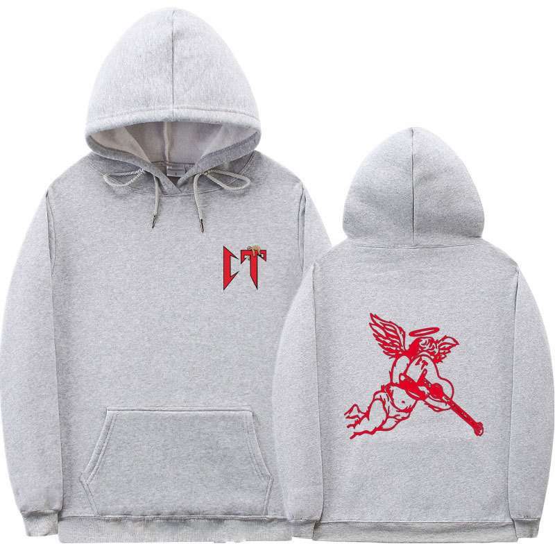 Hip Hop Hoodie Pullover Sweatshirts - S, Light Grey image