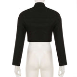 Irregular Stand Collar Zipper Cropped Jacket image 3
