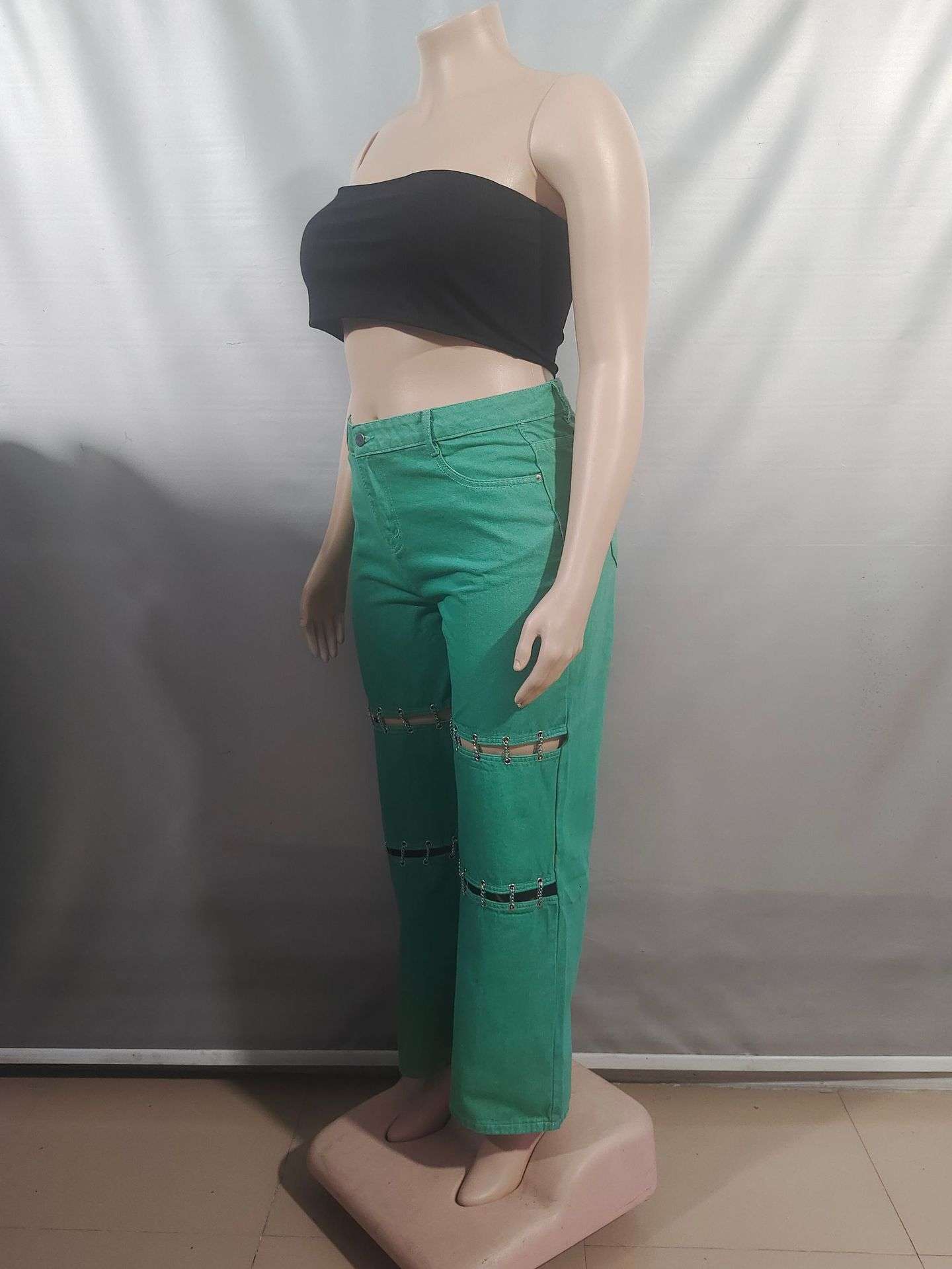 Bold Chain-Detail Wide-Leg Pants image 6