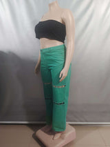 Bold Chain-Detail Wide-Leg Pants image 6