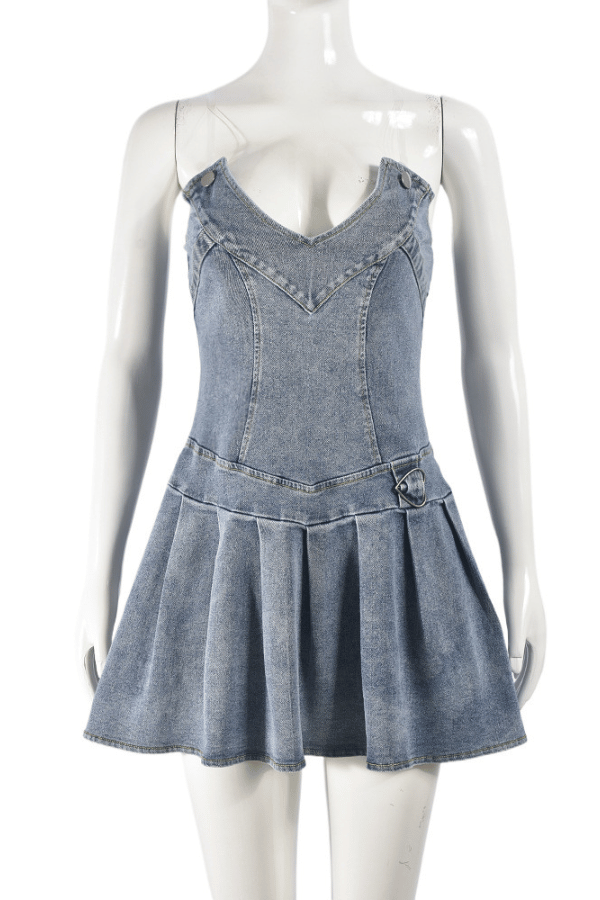 Denim Diva Flared Mini Dress image 5