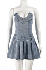 Denim Diva Flared Mini Dress image 5