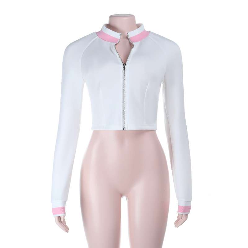 Zip-Up Cropped Jacket with Trim image 3