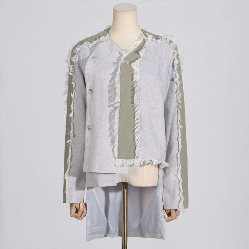 Irregular Length Long Sleeves Burr Blazer image 2
