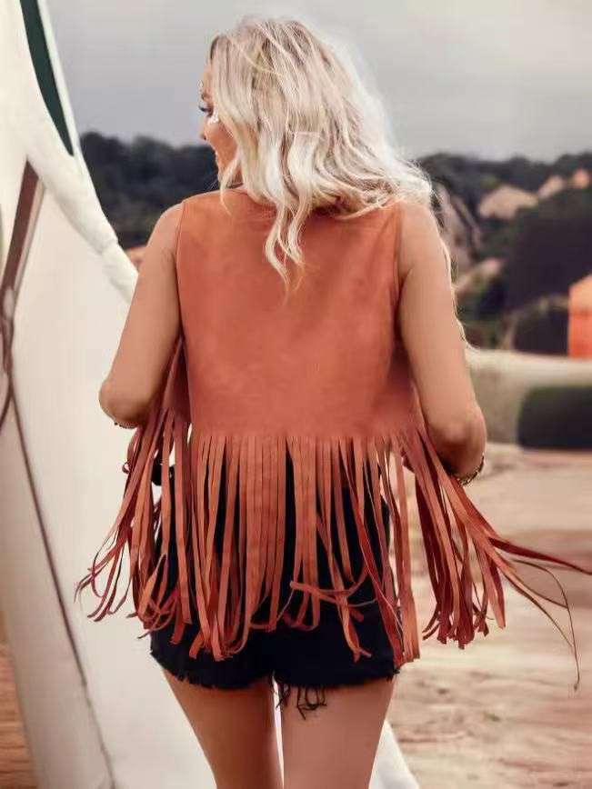Fringe Casual Vest with Studs image 2