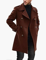 Autumn winter Mens Slim Fit Overcoat - L, Brown image