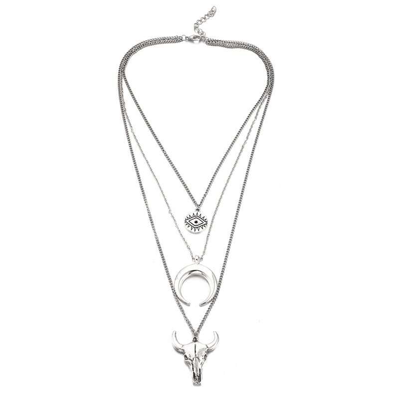 Silver Layered Necklace Set image 3