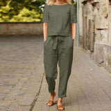 Short Sleeve Top & Drawstring Pants Set image 5