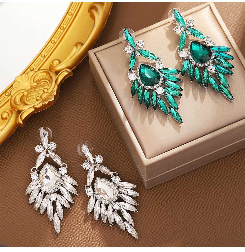 Emerald Cluster Earrings image 0