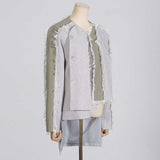 Irregular Length Long Sleeves Burr Blazer image 5