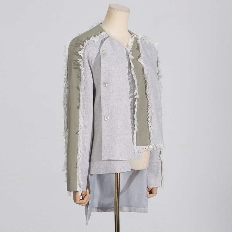 Irregular Length Long Sleeves Burr Blazer image 5