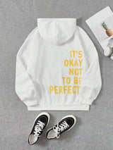 Oversized Hoodie OKAY NOT TO BE PERFECT - M, White image