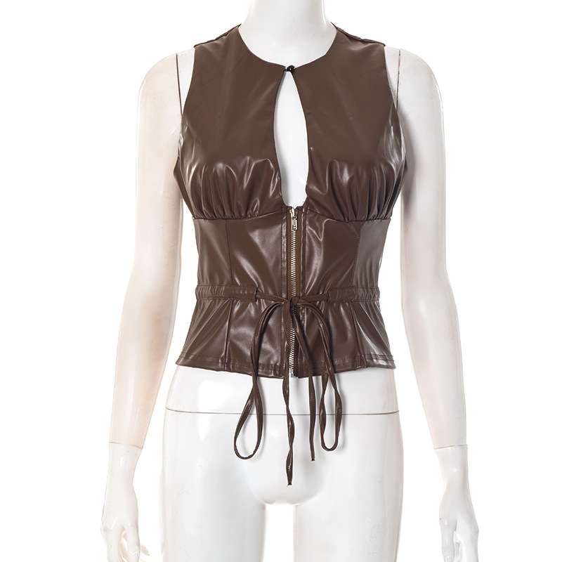 Sleeveless Drawstring Waist Top image 4