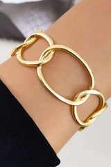 Gold-Toned Cuff Bracelet - Free Size, Gold image
