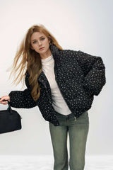 Puffer Jacket with Floral Print image 1