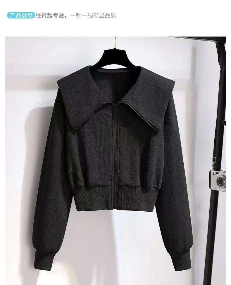 Casual Zipper Sweatshirt & Loose-Fit Pants Tracksuit Set image 6