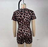 Stylish Leopard Print Short Jumpsuit image 4