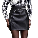 Faux Leather Mini Skirt with Asymmetric Zipper image 5