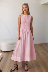 Pleated Midi Dress - Red, S image