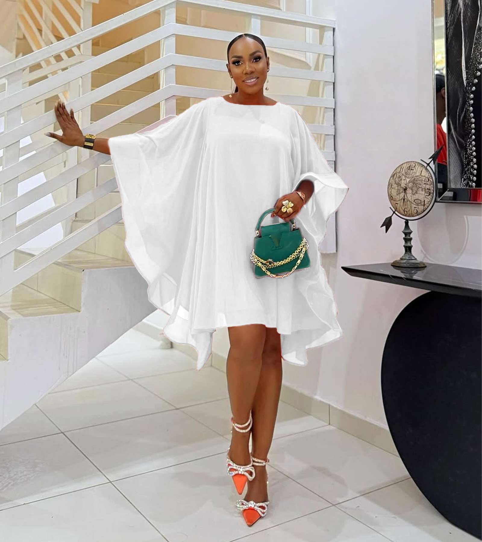 Elegant Flowing Dress with Capes image 0