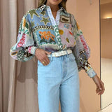 Collared Printed Shirt - XL, Multi Purple image