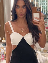 Chic Black & White Cutout Maxi Dress image 2