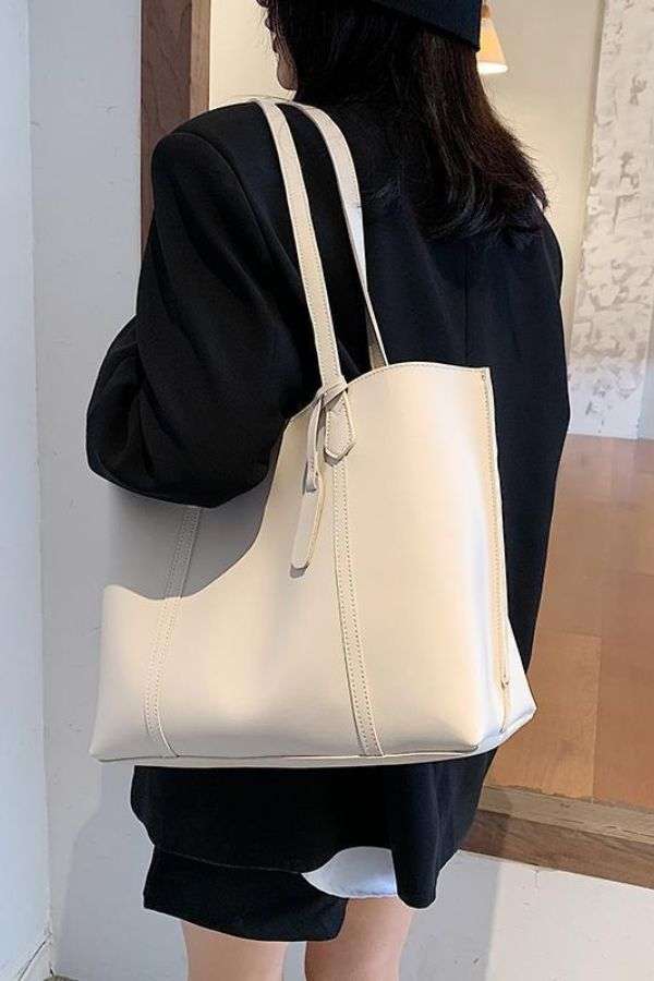 Classic PU Tote Bag Shoulder Bag image 0