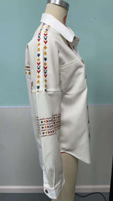 Button-Down Shirt with Geometric Pattern image 6