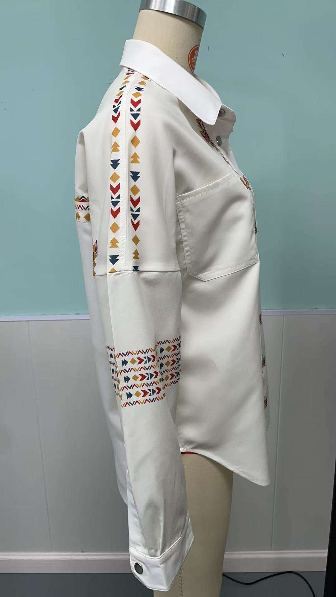 Button-Down Shirt with Geometric Pattern image 6