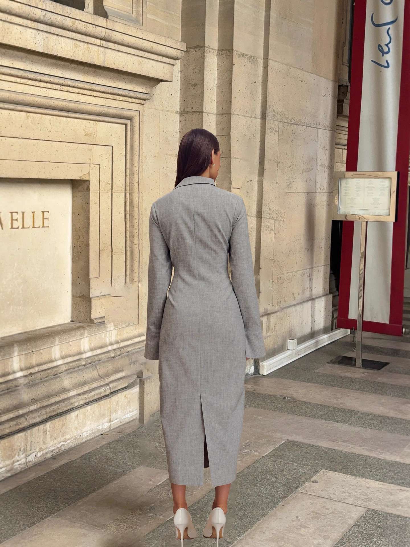 Long-Sleeve Button-Down Dress image 2