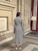 Long-Sleeve Button-Down Dress image 2