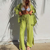 Elegant Pleated Lounge Set - S, Green image