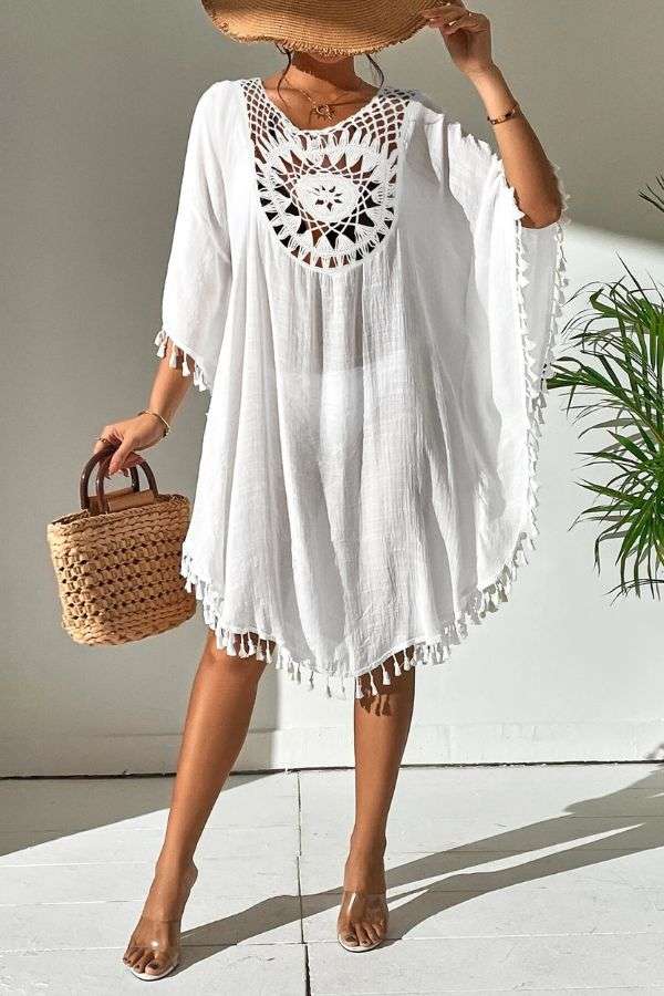 Crochet Front Beach Cover-Up Dress image 0