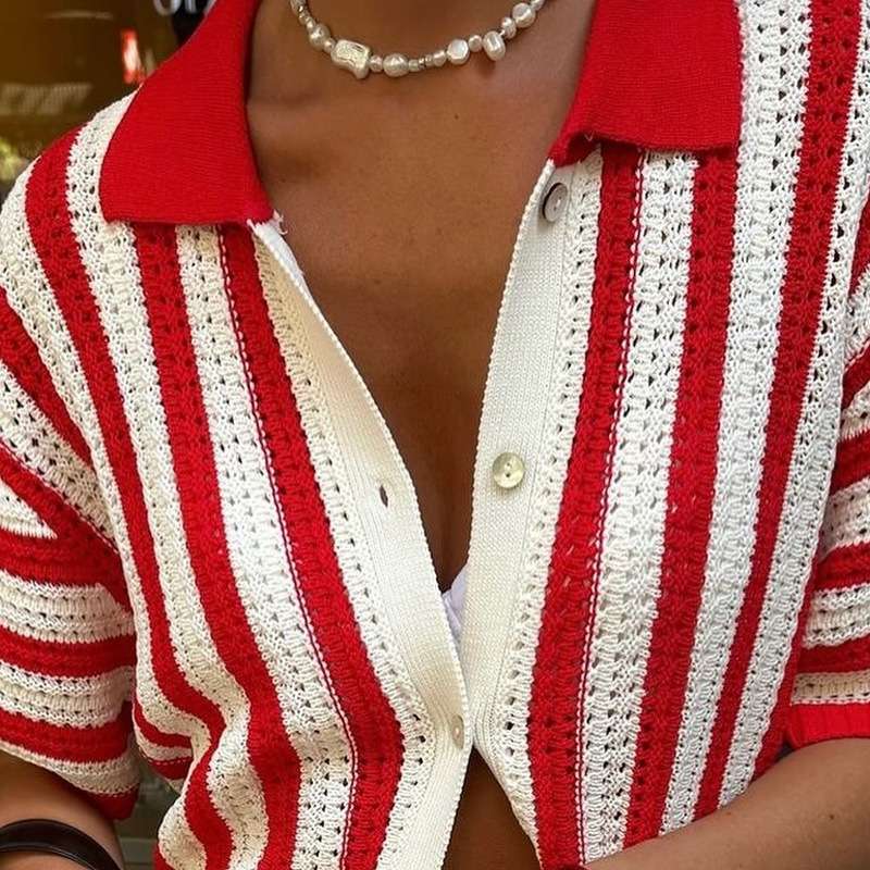 Striped Button-Front Cardigan image 5