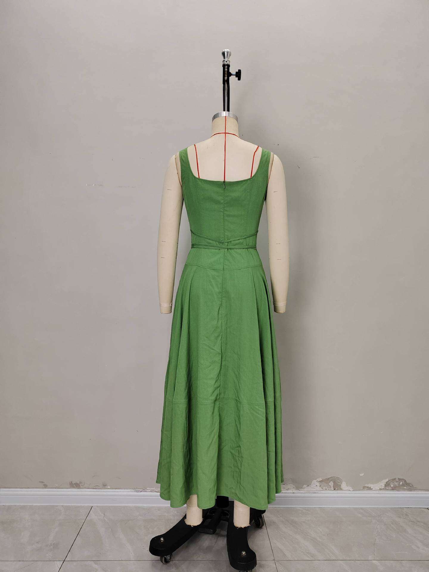 Sleeveless Maxi Dress with Waist Tie image 2