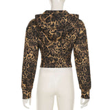 Leopard Printed Long Sleeve Zipper Hoodie image 3