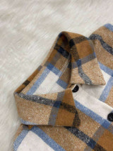 Contrast Color Plaid Long Sleeve Boyfriend Coat image 4