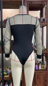 Mesh Long Sleeve Bodysuits image 1