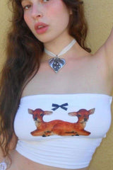 Strapless Top with Print image 0