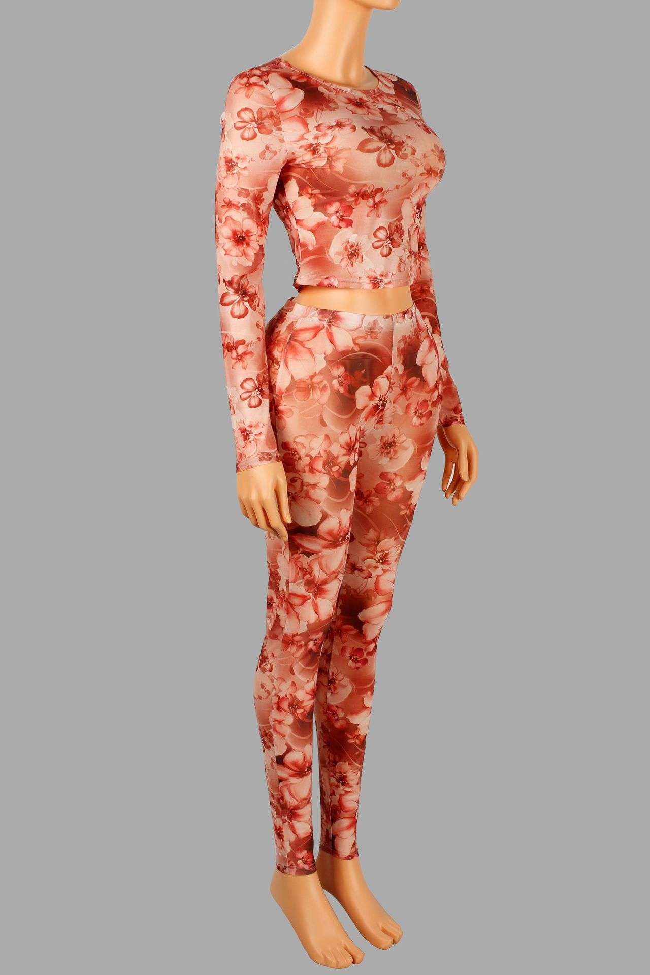 Floral Two-Piece Set with  Top & High-Waisted Pants image 6