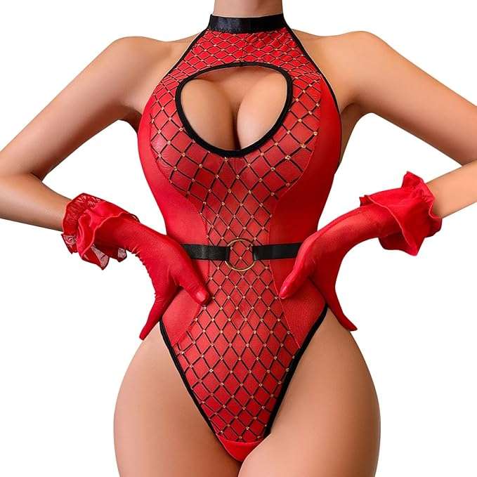 Fiery bodysuit with gloves image 0