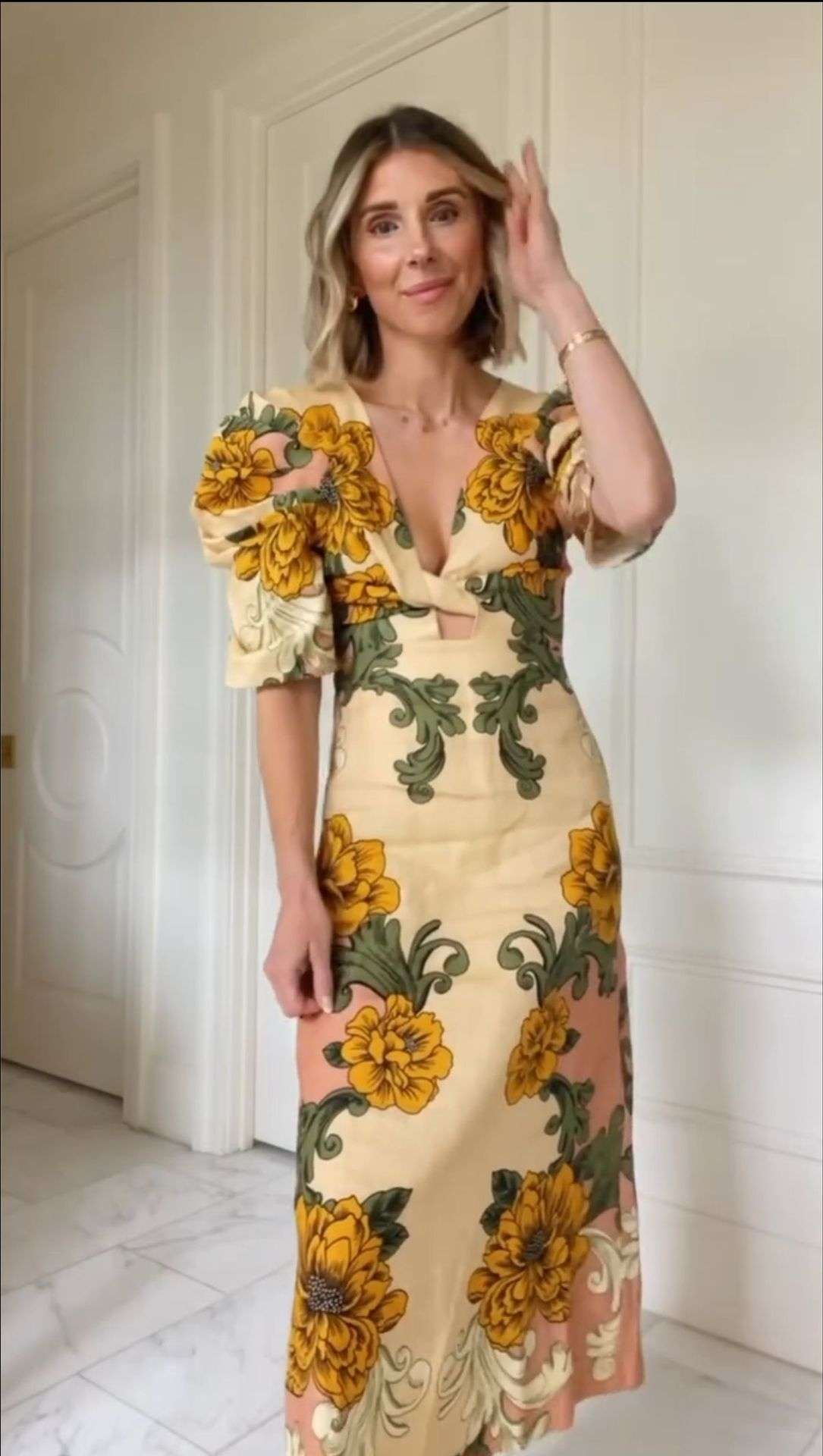 Floral Maxi Dress with Puff Sleeves image 2