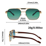 Stylish Gold Frame Aviator Sunglasses - Free Size, Green image
