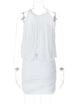 Elegant White Ruched Dress image 1